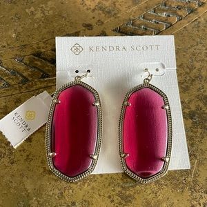 Kendra Scott Crimson Ruby and Gold Earrings NWT